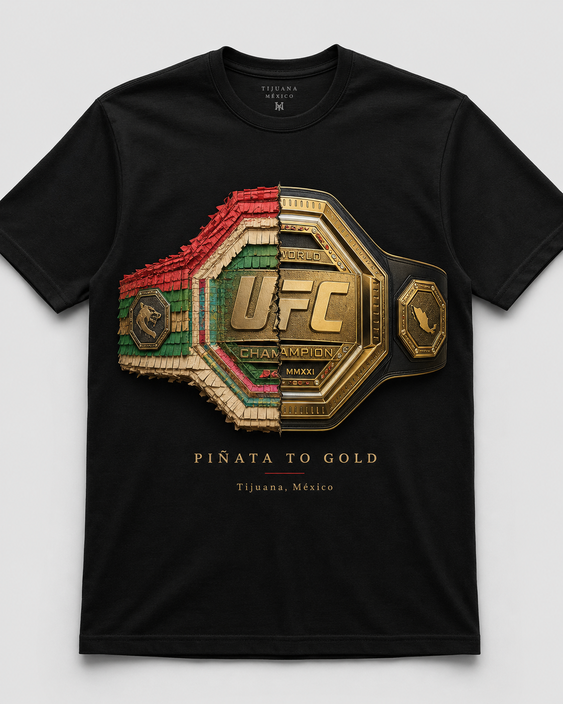 Piñata to Gold belt tee, black