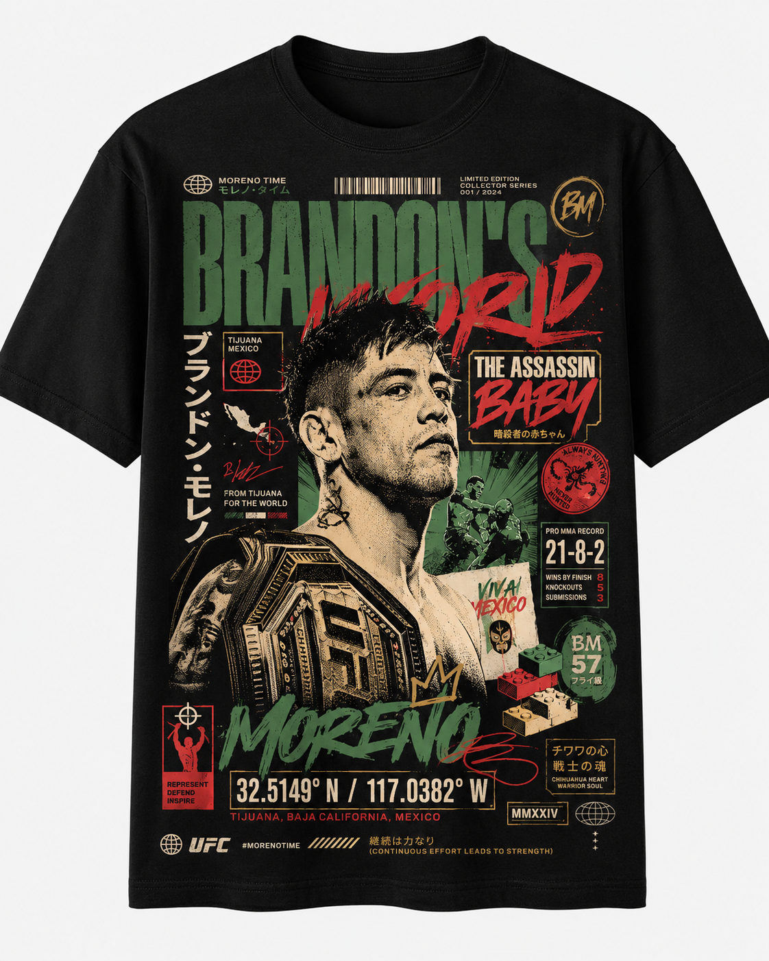Brandon's World collage tee, black